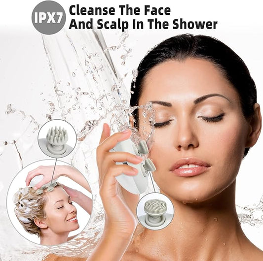 MOUNTRAX 5 in 1 Electric Scalp Massager, Portable Heated Head Hair Massager with 88 Kneading Nodes, 2 Massage Styles, 3 Speed Modes for Hair Growth, Stress Relief and Deep Clean, Gifts for Women Men