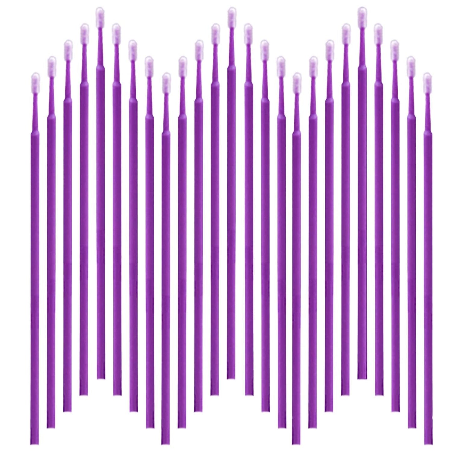 600PCS Microswabs for Eyelash Extensions，Micro Applicators Brush for Cleaning and Applying Make-up Purple (Head Diameter: 2.0mm)