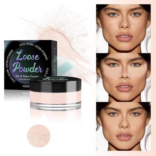 Loose Setting Powder, Bake Makeup Powder Full Coverage Matte Finish (Medium, 6g/O.21oz)