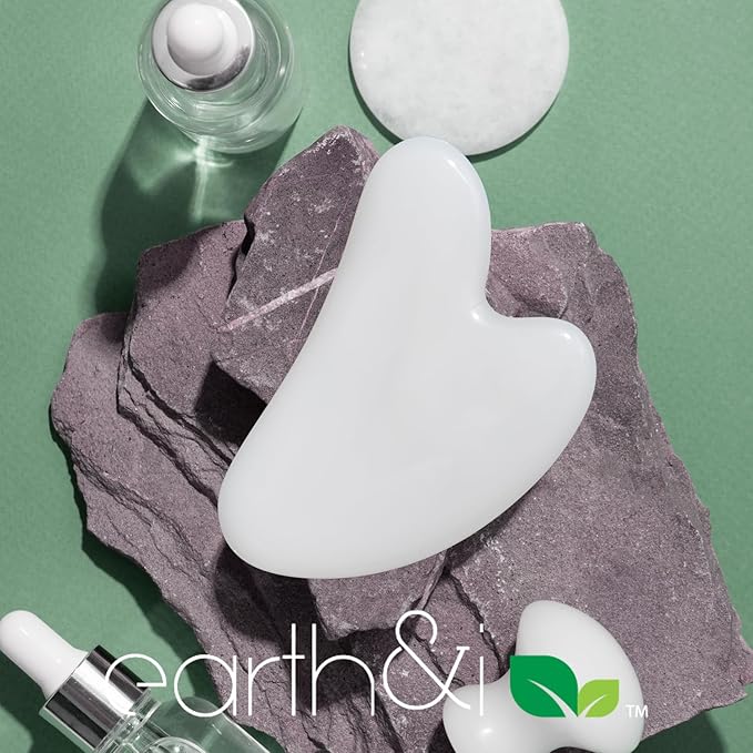 Earth & I Gua Sha Facial Tools, Guasha Tool for Face, Face Massager Tool Skin Care Tools for Face, Jawline Shaper Lymphatic Drainage Massager Face Tool, Face Sculping Tool, 2 Piece