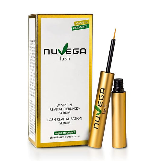 Nuvega Lash - Vegan Eyelash Serum & Eyebrow Serum for Long Eyelashes in just 4-6 Weeks I Lash Serum I Eyelash Growth Serum I Made in Germany I 3ml