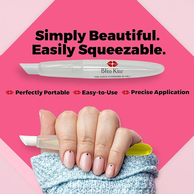 Bliss Kiss Refillable Nail Oil Pen & Simply Pure Cuticle Oil 15 ml Bottle Bundle