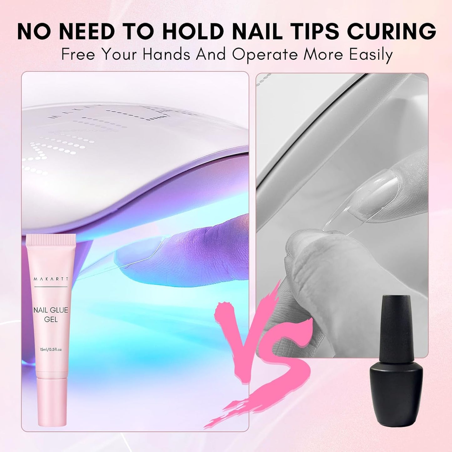 Makartt Gel Nail Glue: Solid Nail Glue for Press On Nails, 15ML 3D Gel UV Lamp Needed, Multifunctional Nails Tools Strong Adhesive Rhinestone Glues Gels for Charms & Gems, Ideal for DIY Home Salon Use