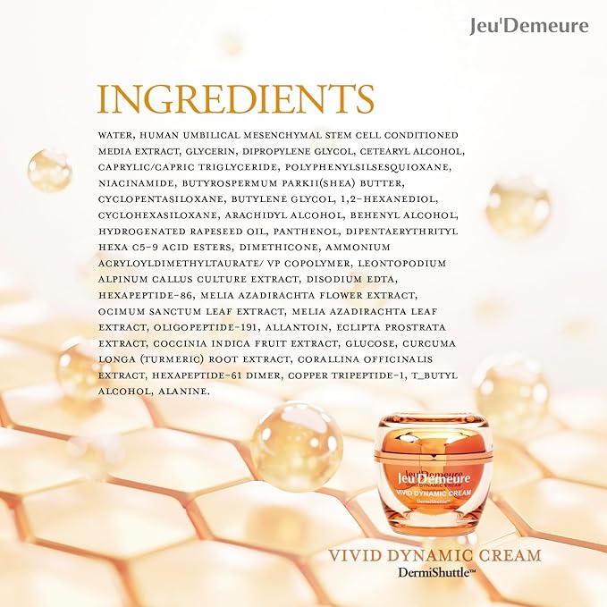 JEU'DEMEURE Vivid Dynamic Cream with Peptides Moisturizer, Exosome 200,000ppm for Glowing, Deep Hydrating, Anti-Aging and Rich Texture, Suitable Korean skincare for face and dry skin 1.69 fl oz
