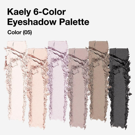 6 Colors Mini Dark Nude Brown Eye Shadow Palette Makeup for Older Women, Neutral Matte Shimmer Eyeshadow Palette Highly Pigmented Waterproof, paleta de sombras de ojos, Vegan & Cruelty-free, 06