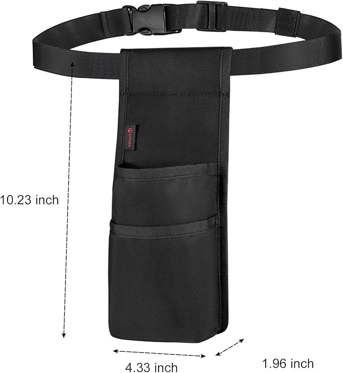 SITHON Professional Massage Bottle Bag for 1 Bottle, Lotion Oil Waist Holder Organizer, Massage Therapist Holster with Adjustable Belt, Multiple Pockets (Bag Only) (Black)
