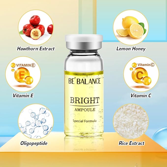 Brightening Concentrate Serum for Microneedling Serum Ampoules for Face Starter Kit for Elasticity Restoration & Reduced Fine Lines and more help to create more radiant 0.35 oz 5 Vials