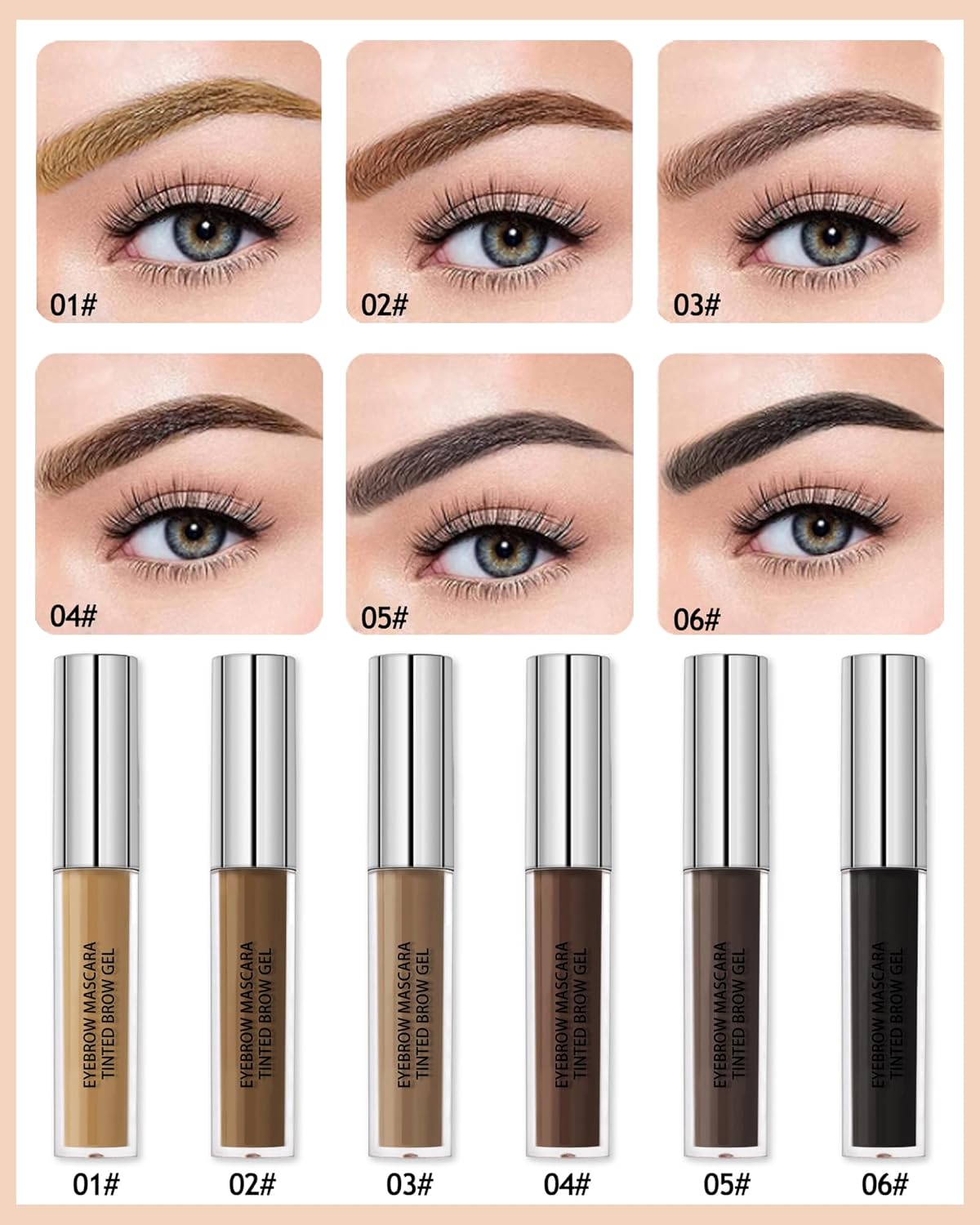 Waterproof Tinted Brow Gel- Long Lasting SmudgeProof Liquid Eyebrow Makeup, Eyebrow Mascara Tinted Brow Glue, Eye Brow Filler, Volumizing Enhance Brow Mascara,With Brow Razor,Gift for Women- 03Brown
