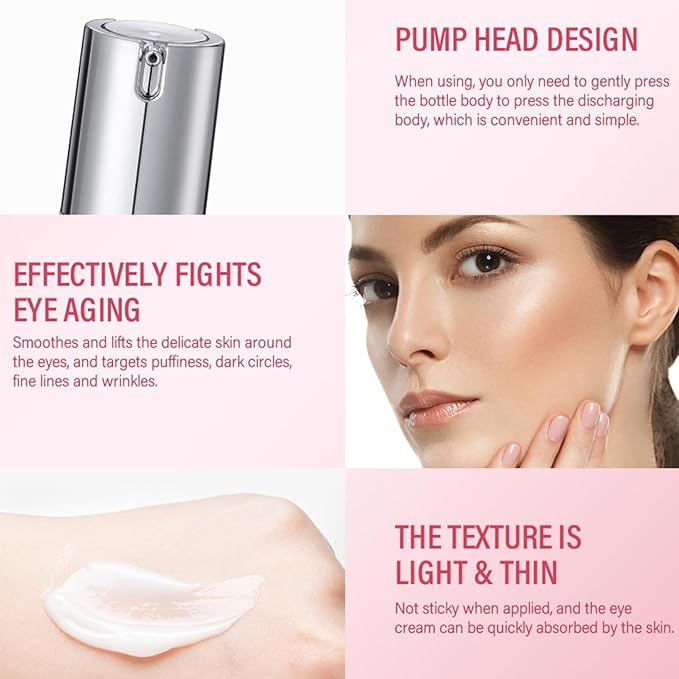 Retinol Eye Cream for Dark Cir-cles - Eye Cream Anti Aging - Hydrating eye Care Products - Eye Serum - Anti-Wrinkle Eye cream for Puffiness and Bags - Nourishing Skincare for Girls 10-12