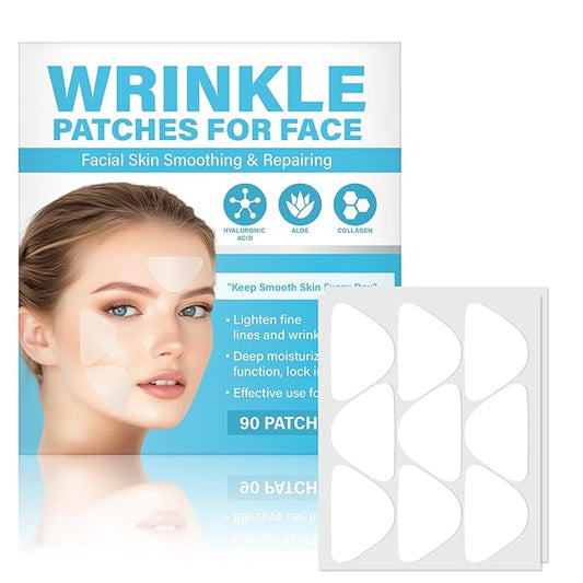 Green Hills Forehead and Between the Eyes Wrinkle Patches, Effective Anti Wrinkle Patches to Smooth & Soften Forehead Wrinkles & Smile Lines, For Overnight Use, 90 Patches
