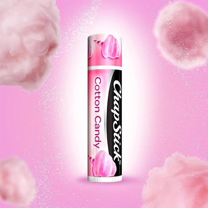 ChapStick Lip Balm, Cotton Candy – Fun & Yummy Moisturizing Lip Care for Dry, Cracked Lips, 0.15 Oz Ea