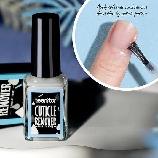 Teenitor Cuticle Softener Remover, Cuticle Oil, Nail Care Cuticle Remover Tools Set with Cuticle Trimmer,Cuticle Pusher,Nail File Buffer, Cuticle Nipper Lavender