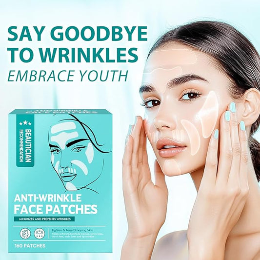Facial Wrinkle Patches, 160pcs Silicone Anti Wrinkle Patches, Anti-Wrinkle Face Patches for Reducing Fine Lines and Lifting Forehead Eyes Mouth Skin