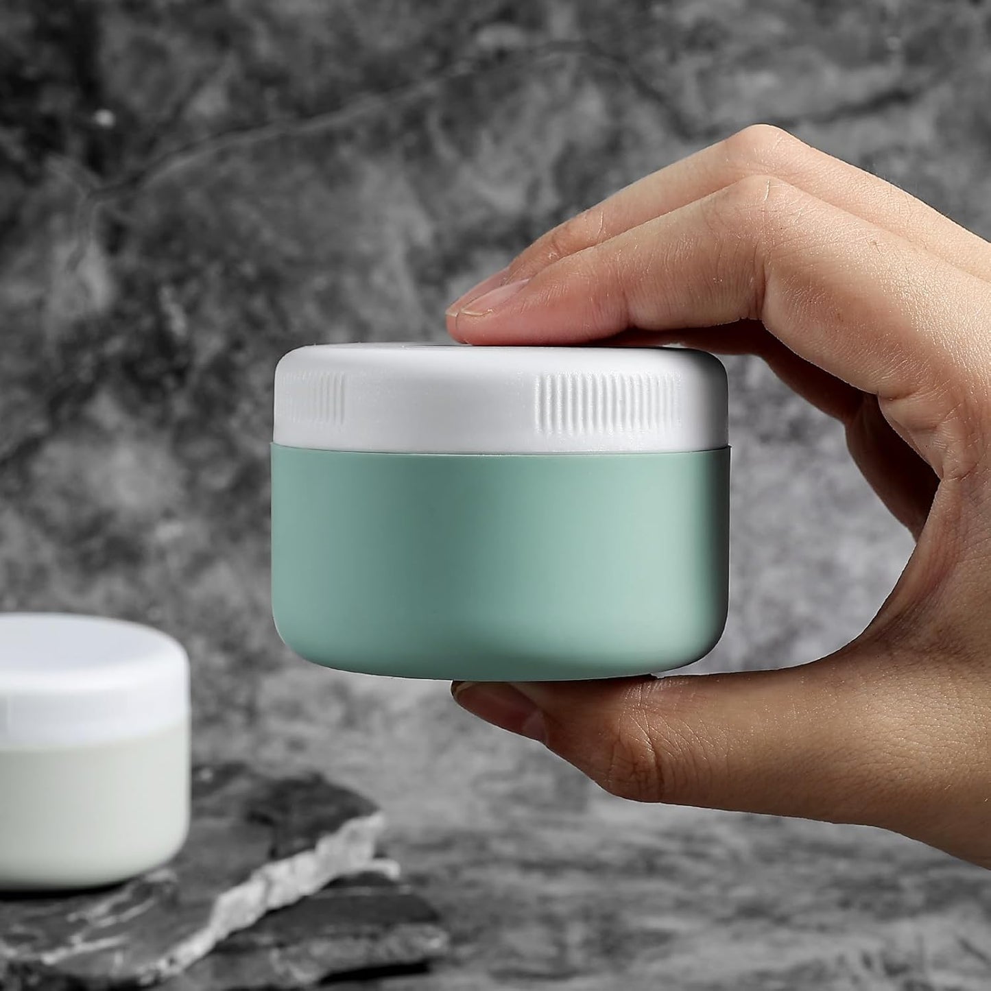 Travel Containers for Toiletries, Silicone Cream Jars BPA-Free, Leak-proof 2oz Travel Size Containers, Portable Size Silicone Jars with Lid for Cosmetic Face Hand Body Cream (4 Pack)