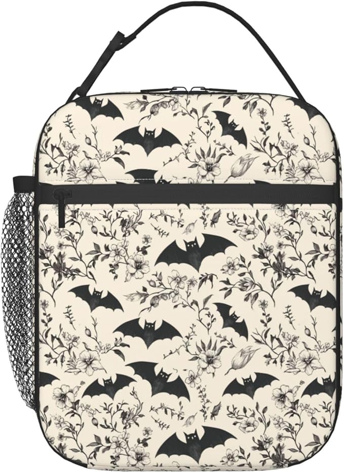 Bat Lunch Bag Insulated Reusable Lunch Box Thermal Cooler Tote For Men Women Work Travel Picnic Hiking