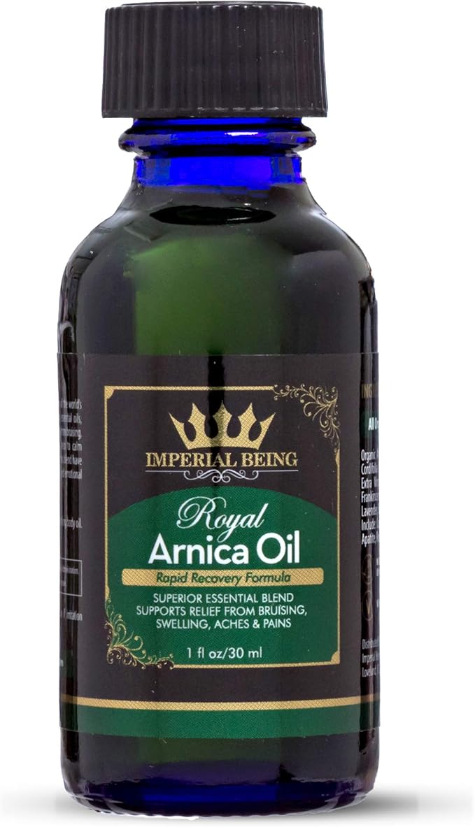 Royal Arnica Oil – Organic Herbal Blend for Muscle Recovery, Bruise Support, Joint Flexibility, Skin Vitality – Longer Lasting Than Arnica Cream or Gel – Infused with Essential Oils (1oz)