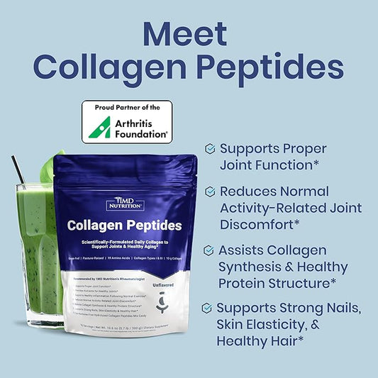 1MD Nutrition Collagen Peptides - Hydrolyzed Collagen Powder Types I & III for Women & Men - Joint, Hair & Nail Support - Unflavored - 30 Servings (2-Pack)