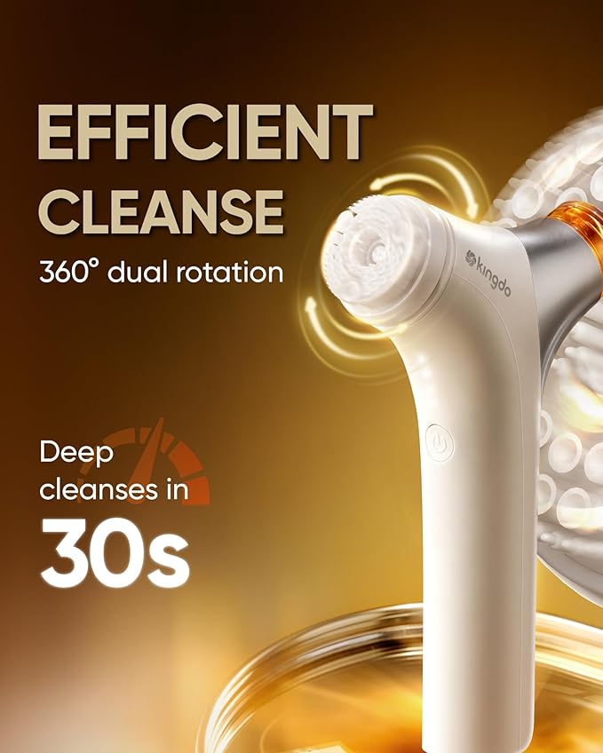 KINGDO 7-Colors LED Face Mask with Automatic Foaming Face Scrubber