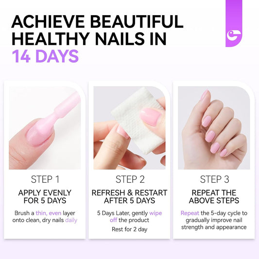 Nail Strengthener Protein for Damaged Nails: Clear 15ml Gelike EC Natural Nail Hardener Extra Strong and Growth - Long Lasting Repair for Damaged Nails - Growth Oil for Daily Work Home Salon Gift