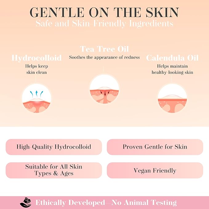 Glacia Spot Patches 24 Pack of Hydrocolloid Skin Patches for All Skin Types – Gentle and Natural Patches for Clear and Smooth Skin