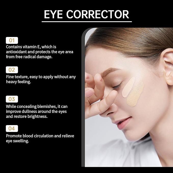 Luminous Eye Corrector Spf 41, 2pcs Dermatology Luminous Under Eye, Under Eye Concealer for Dark Circles, Anti-Aging Wrinkles Eye Cream, Hydrating Tinted Cream for All Type Skin-Natural Color(2)