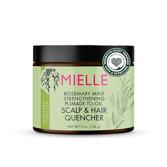 Mielle Organics Rosemary Mint Strengthening Pomade-To-Oil Scalp & Hair Quencher, Nourishes, Conditions & Add Shine, 5 Ounces