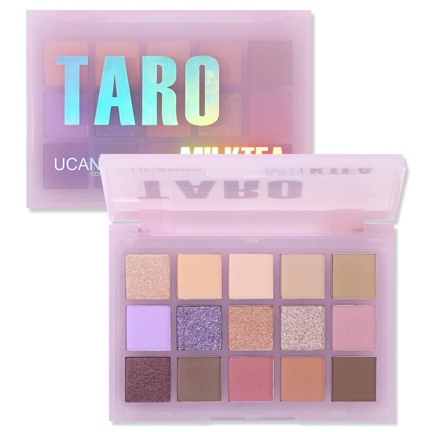 UCANBE Neutral Eyeshadow Palette, 15 Colors Nude Matte Shimmer Reflective Glitter Eye Makeup Pallet, Blendable Natural Warm and Cool Pigments Sombras De Ojos Gift Kit