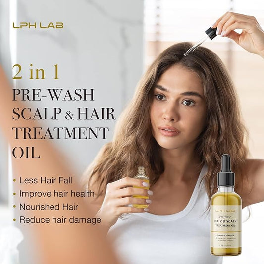 Prewash Dry Scalp Hair Oil Treatment - Pre Shampoo Rosemary Hair Oil for Dandruff Itchy Scalp, 1 Pack 1.7 fl oz