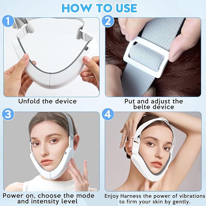 Double Chin Machine, Facial Massager for Women 6 Modes and 12 Intensity Levels Electric Double Chin Device, Smart Double Chin Face Lift Device with Magnetic Massage