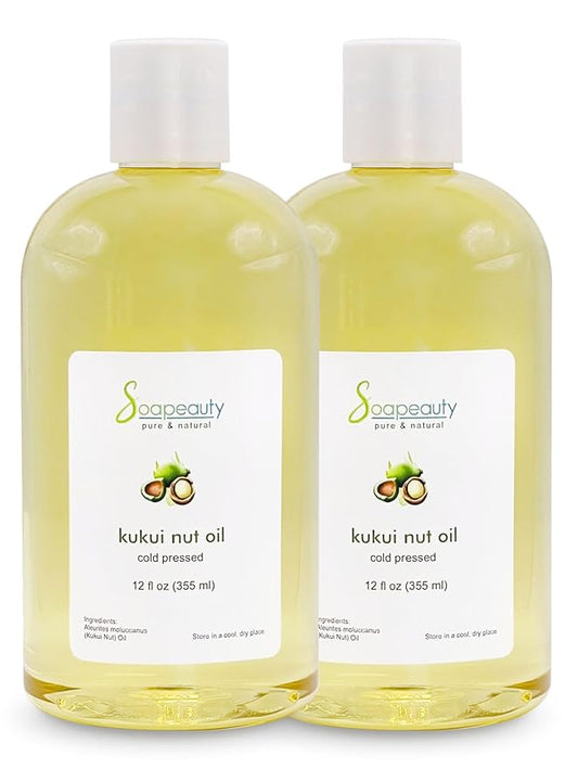 Soapeauty Kukui Nut Oil | 100% Pure & Natural | Cold Pressed | Moisturizing Oil for Skin, Hair, and Soap Making | 24 fl oz (2 * 12 fl oz)