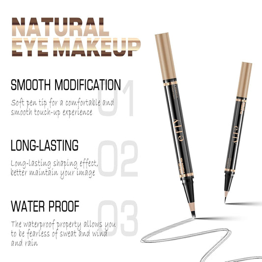 Eyebrow Pencils for Women, Microblading Eyebrow Pen Magical 2-in-1 Dual-Ended Brow Pen with 3D & Precise Brush-Tip Create Natural Hair-Like Brows, Last All-Day(Black)