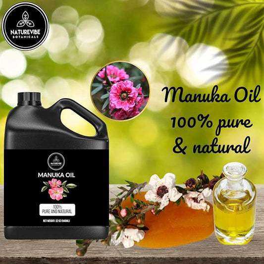 Naturevibe Botanicals Manuka Oil 32 Ounces | 100% Pure and Natural | Great for Skin Care and Hair Care