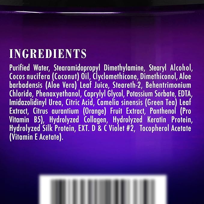 Botanic Hearth Purple Hair Mask for Silver and Blonde Hair – 8 oz – Toning Hair Treatment with Coconut Oil, Bitter Orange, Green Tea & Aloe Vera