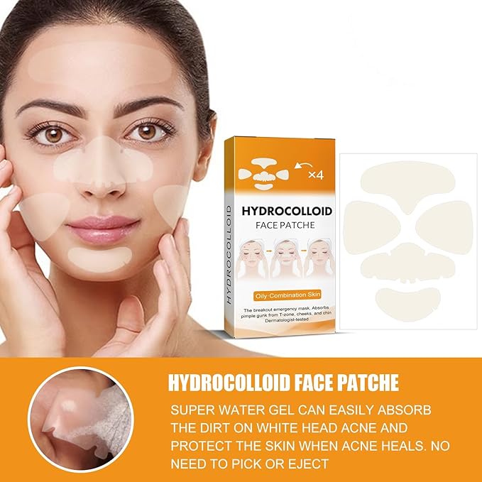 40Pcs Hydrocolloid Acne Patches Full-Face Coverage Kit for Pimples & Blemishes, Skin Care Solution for Clearing Spots