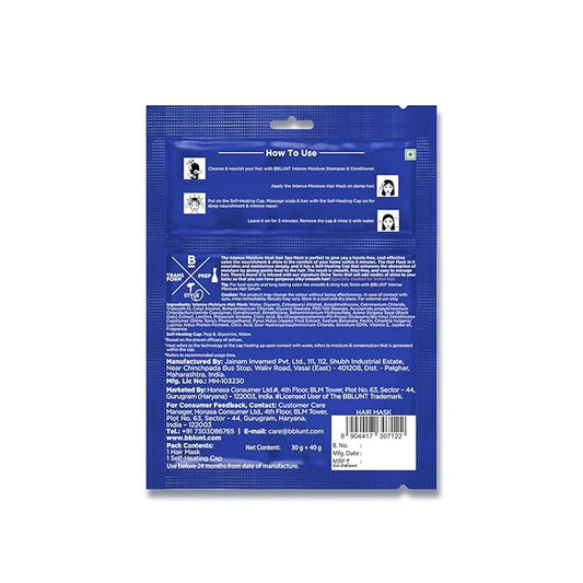 Intense Moisture Hair Spa Mask with Self-Heating Cap | Damaged Hair Treatment with Jojoba Oil & Vitamin E | Salon Like Hair Spa at Home in 5 Mins | Color Safe | 2.47 Oz/70 g