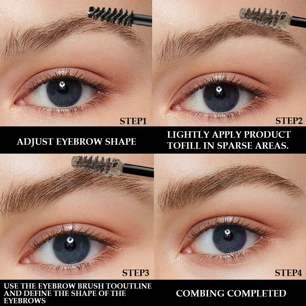 Tinted Thickening Brow Mascara,Brow Fast Sculpt,Waterproof, Transfer-proof, Brush to Fill in Eyebrows and Cover Gray Hairs - Cruelty Free - Light Medium Brown (2pcs 01 Taupe)