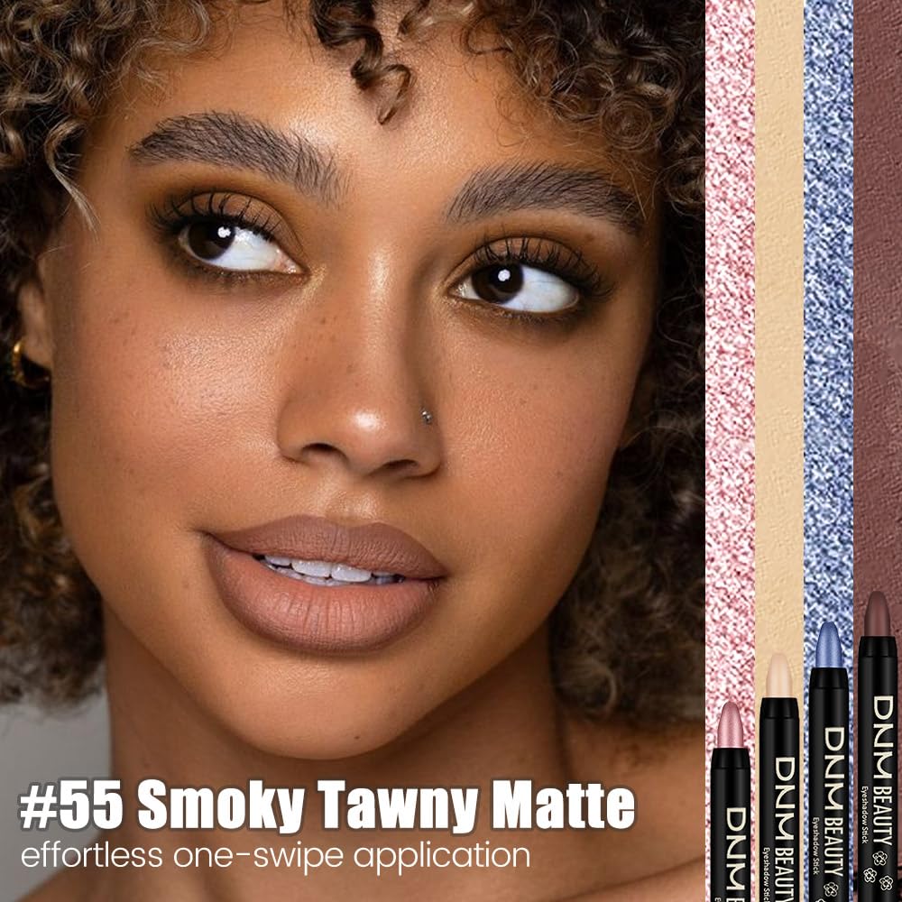 Smoky Tawny Matte Cream Eye Shadow Stick Makeup for Women, Matte Eyeliner Pencil Eyeshadow Brightener Stick for Eyes, Waterproof Eyeshadow Applicator Blendable, sombras para ojos 55#