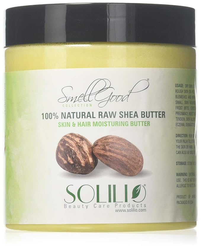 Pure Unrefined Shea Butter, totally natural and organic, yellow color, packed in 16 oz Jar, 6 Units