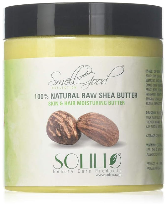 Pure Unrefined Shea Butter, totally natural and organic, yellow color, packed in 16 oz Jar, 6 Units