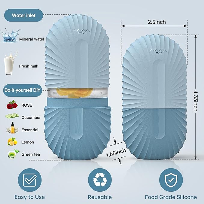 Ice Face Roller, Ice Cube Roller for Face，Facial Beauty Ice Roller Skin Care Tools,De-Puff Eye Bags, Reduce Migraine Pain（Blue）