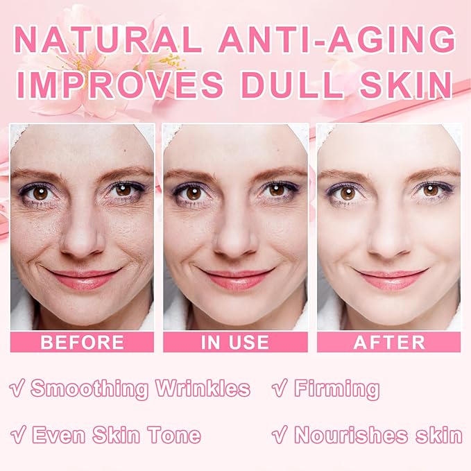 5Pcs Skin Care Set Sakura Women Beauty Gift Sets Korean Skin Care Kit with Cleanser, Face Serum, Face Cream,Toner,Eye Cream, Mud Mask - Skin Care Routine Kit for Women (Sakura)