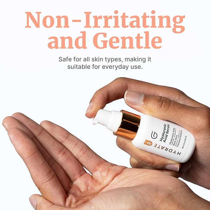 Groomie Hyaluronic Acid Serum for Face - Anti-Aging Facial Serum Helps Reduce Wrinkles & Fine Lines - Hydrating & Rejuvenating Skin Care for Plump, Smooth & Supple Skin - Non-Irritating Formula