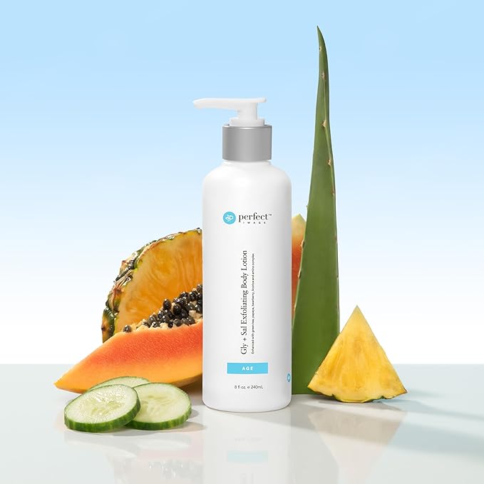 Perfect Image Gly + Sal Exfoliating Body Lotion, 8% Glycolic Acid and 2% Salicylic Acid Lotion Enhanced with Green Tea, Papaya, Bearberry, Licorice and Amino Complex