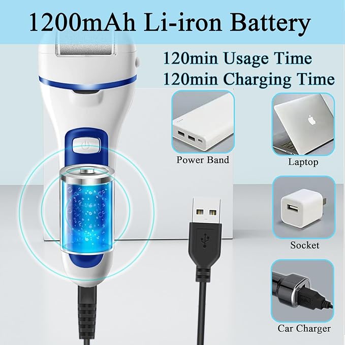 Electric Feet File Callus Remover for Feet, 13-in-1 Professional Pedicure Tools Foot Care Kit, Foot Scrubber Pedi for Hard Cracked Dry Dead Skin, 3 Rollers, 2 Speed, Battery Display