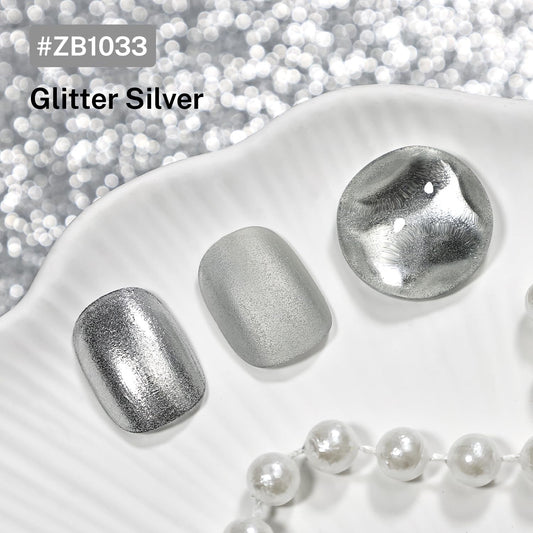 16.5ml Glitter Silver Nail Polish Large Volume Quick Dry Nail Polish, Long Lasting Shine, Fingernail Toenail Nail Art DIY Home Travel Nail Art Gift