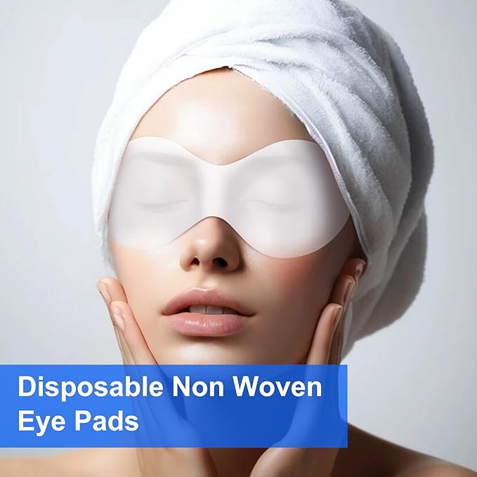 100 Sheets Disposable Non Woven Eye Mask, Cotton Eye Mask Paper, Eye Covers for Facials, Eye Masks for Skincare, Moisture Retention, Spa, Wrap