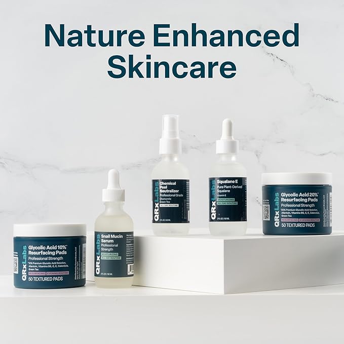 Glycolic Acid 10% Resurfacing Pads for Face & Body with Vitamins B5, C & E, Green Tea, Calendula, Allantoin - Exfoliates Surface Skin and Reduces Appearance of Fine Lines and Wrinkles - Peel Pads