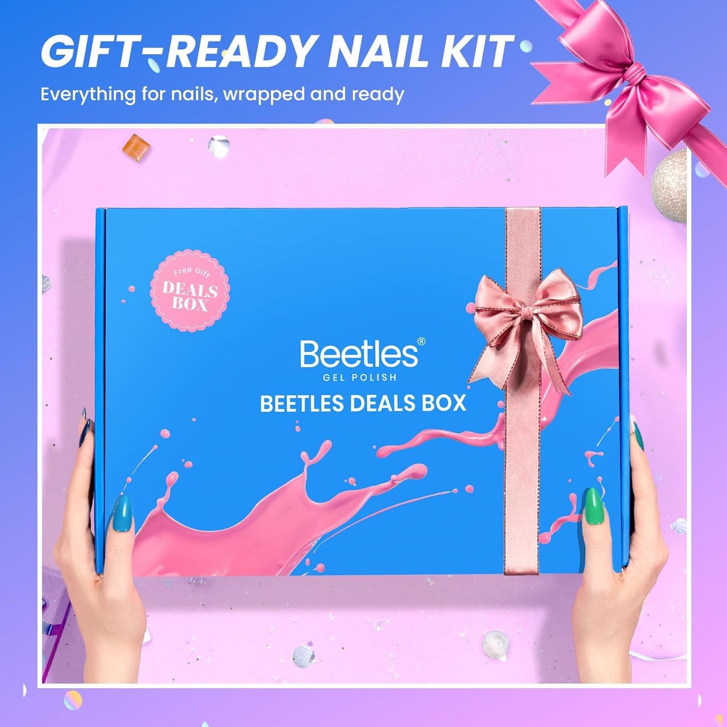 Beetles Gel Nail Polish Kit with U V Light - Gift Box Wild Gleam Collection 36 Colors Nail Polish Kit 75 Pcs for Women Girls Gel & Top Base Coat with Brushes & False Nails Tip Must Have Salon at Home