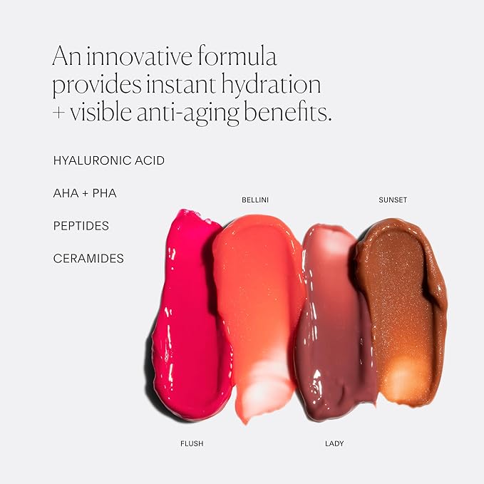 U Beauty The PLASMA Tinted Lip Compound Anti-Wrinkle & Anti-Aging Treatment - Shimmery Plumping Lip Gloss with Hyaluronic Acid, Shea Butter, Salicylic Acid & Peptides to Deeply Hydrate,Lady- 15 mL