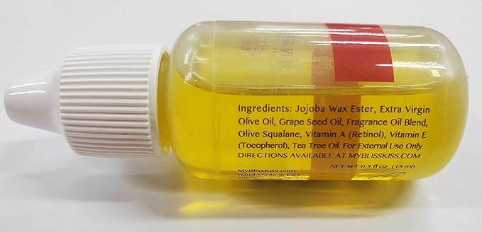 Bliss Kiss | Crisp Fragrance | Nail Oil Cuticle Dropper w/Vitamin E & Jojoba⏤Nail Strengthener Nail Growth Serum for Brittle Peeling Breaking Thin Nails | 0.5oz |